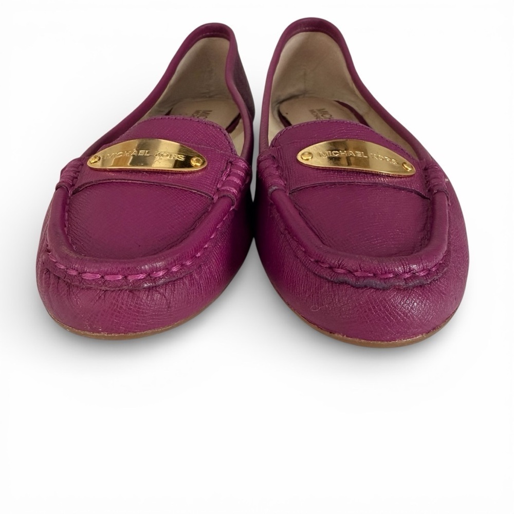 MICHAEL MICHAEL KORS Purple Leather Loafers Ballet Flats Classic size 7m - Picture 5 of 11